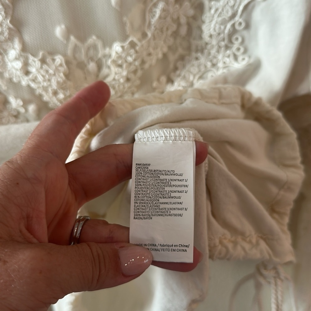 Anthropologie Tiny Oriana Long-Sleeve Lace blouse Top size small IVORY - Picture 7 of 8